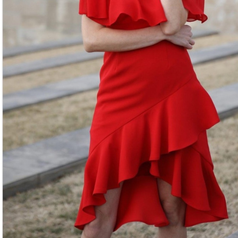 Red high low dress. Used once, great condition.
